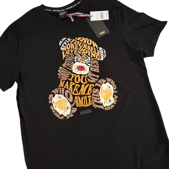 Men’s Graphic T-Shirt – Black – 100% Cotton – Bear Design - Picture 2 of 6